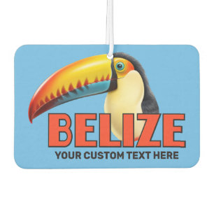 Custom Text BELIZE Toucan Car Air Freshener