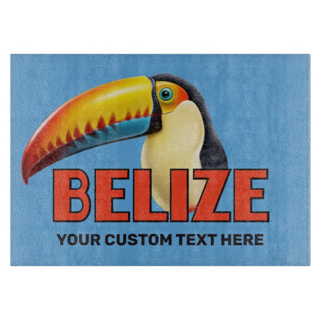 Custom Text BELIZE Toucan Cutting Board (Front)