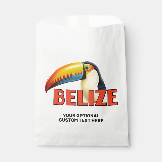 Custom Text BELIZE Toucan Favour Bag (Front)