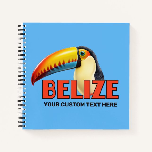 Custom Text BELIZE Toucan Notebook (Front)