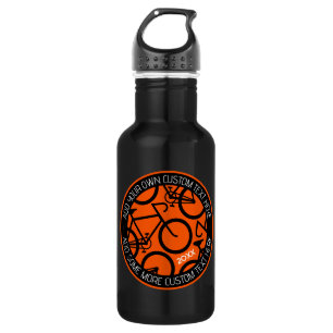 Custom Text Bicycle Orange & Black 532 Ml Water Bottle