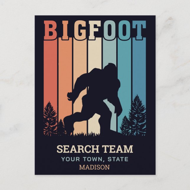 Custom Text Bigfoot Postcard (Front)