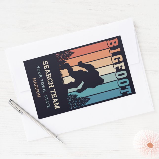 Custom Text Bigfoot Rectangular Sticker (Envelope)