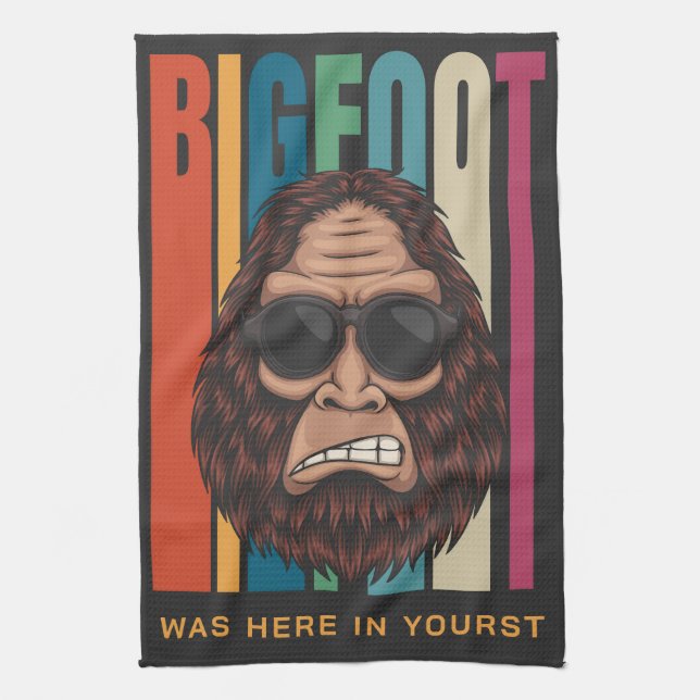 Custom Text Bigfoot Tea Towel (Vertical)