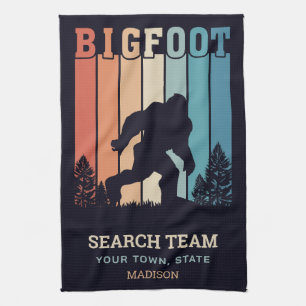 Custom Text Bigfoot Tea Towel