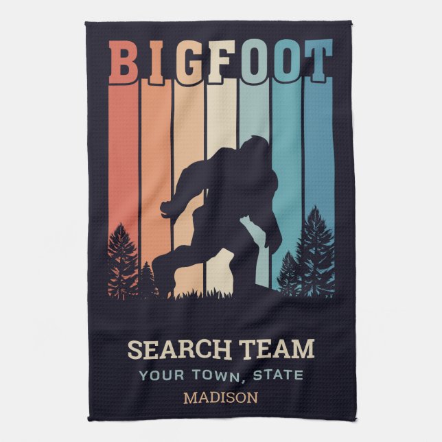 Custom Text Bigfoot Tea Towel (Vertical)