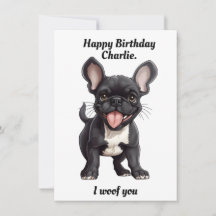 Custom text, Birthday Frenchie puppy birthday