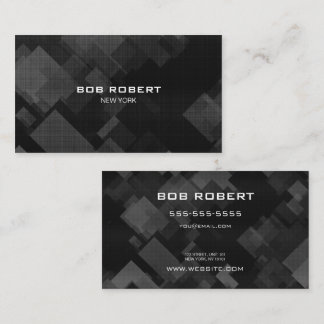 CUSTOM TEXT - Black Grey Geometric Background Business Card