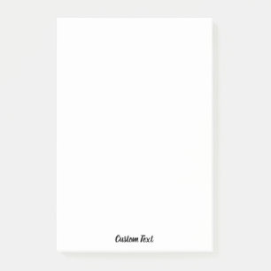 Custom Text Black Script on White Post-it Notes