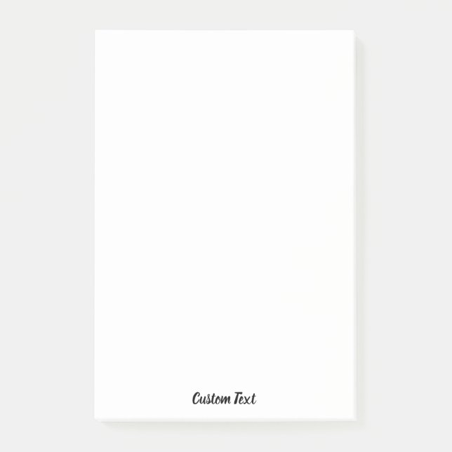 Custom Text Black Script on White Post-it Notes (Front)