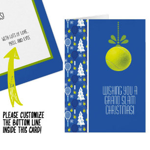 🎾🎄Custom text,  blue and  green Tennis bauble