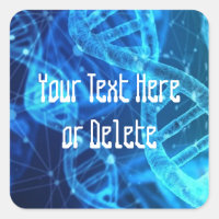 Custom Text Blue Double Helix DNA Strand Science