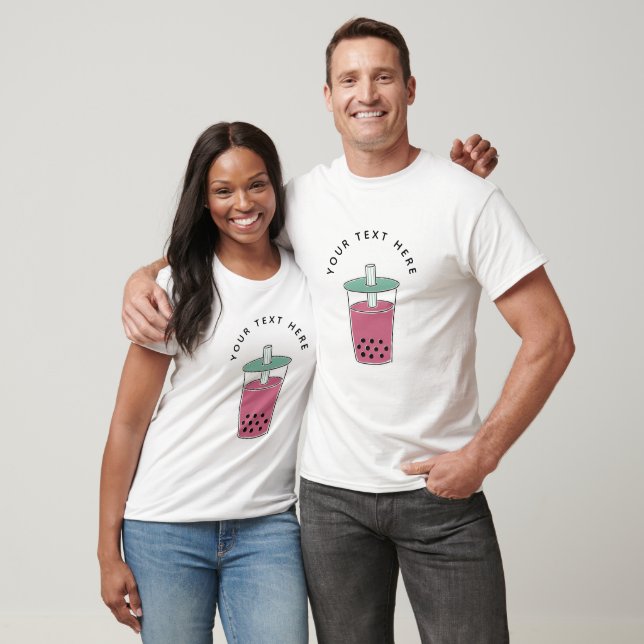 Custom Text Boba Tea Graphic T-Shirt (Unisex)