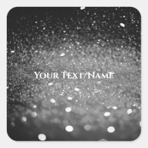 Custom Text - Bokeh Glitter - Silver