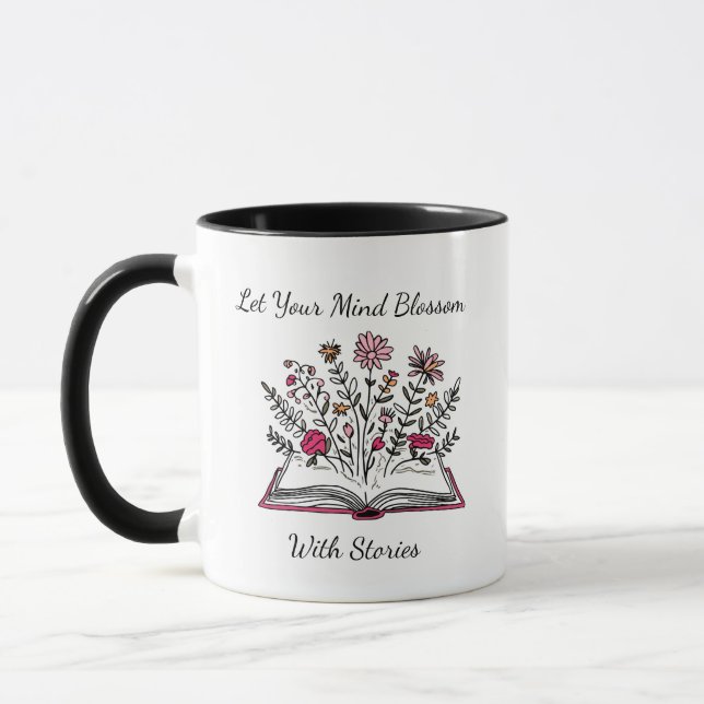 Custom Text Book Lover Mug (Left)