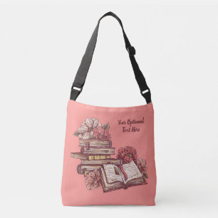 Custom Text Book Lover's Crossbody Bag