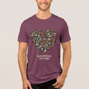 Custom Text Book Lover's Tri-Blend Shirt