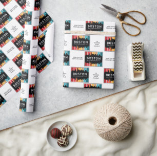 Custom Text Boston Massachusetts Wrapping Paper