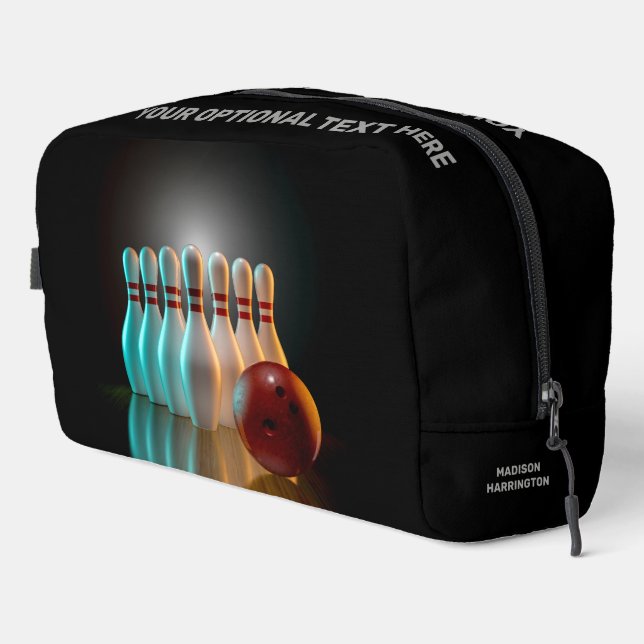Custom Text Bowling Strike Dopp Kit (Right Corner)
