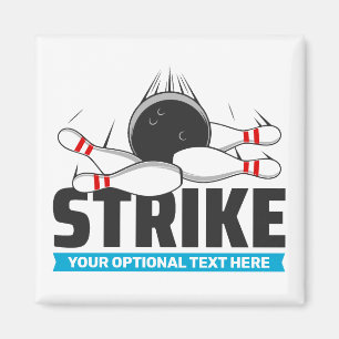 Custom Text Bowling Strike Magnet