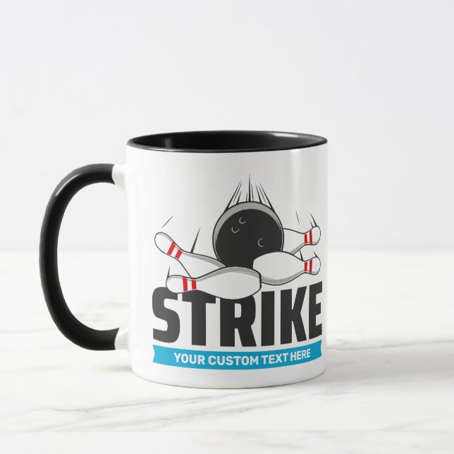 Custom Text Bowling Strike Mug (Left)
