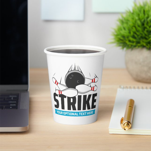 Custom Text Bowling Strike Paper Cups (Insitu)