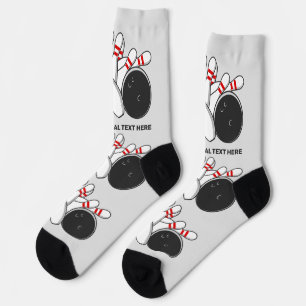 Custom Text Bowling Strike Socks