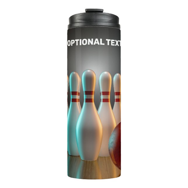 Custom Text Bowling Strike Thermal Tumbler (Front)