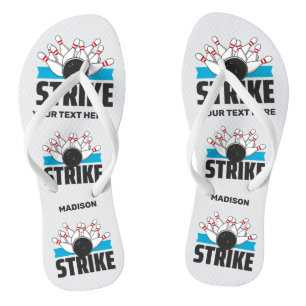 Custom Text Bowling Strike Thongs