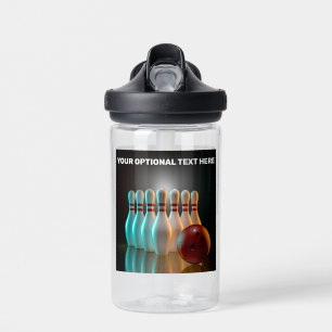 Custom Text Bowling Strike Water Bottle