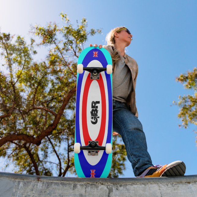 Custom Text British Colour Ovals Skateboard (Outdoor 1)