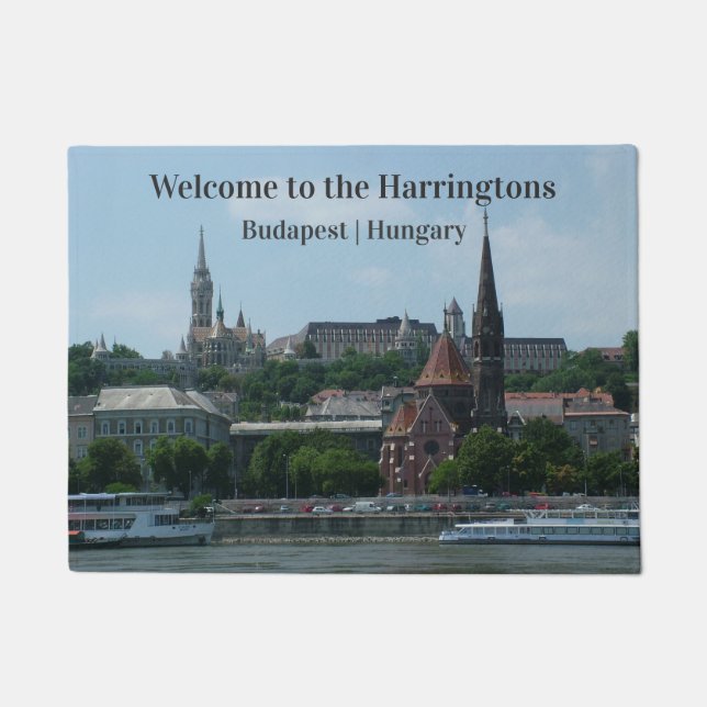 Custom text Budapest doormat (Front)
