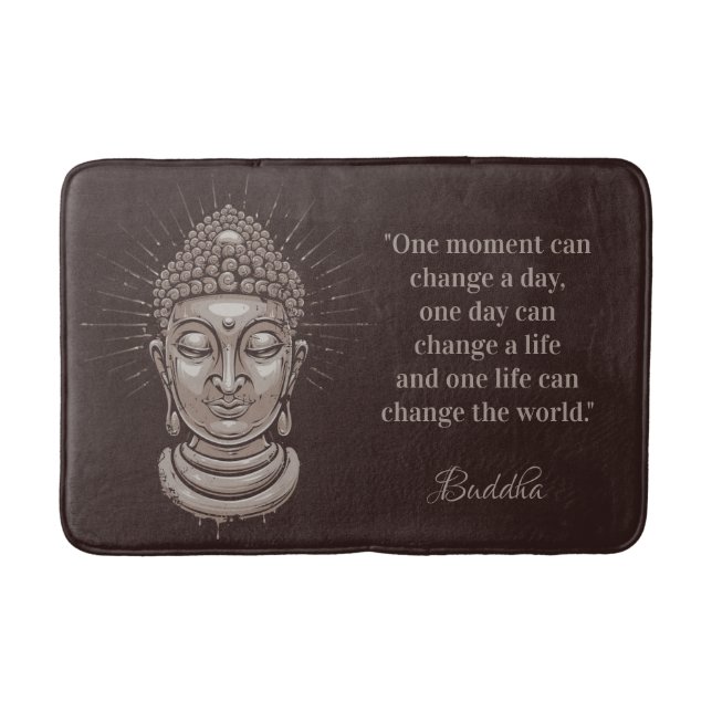 Custom text Buddha Quote bath mats (Front)