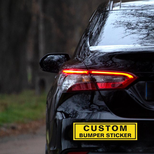 Custom Text Bumper Sticker bright yellow modern (bright yellow modern bumper sticker)