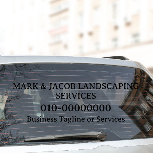 Custom Text Business Display Services Car Truck
