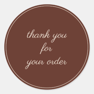 Custom Text Business Thank You Stylish Terracotta Classic Round Sticker