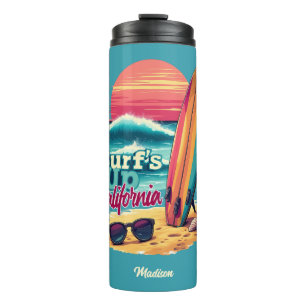 Custom Text California Surfing Thermal Tumbler