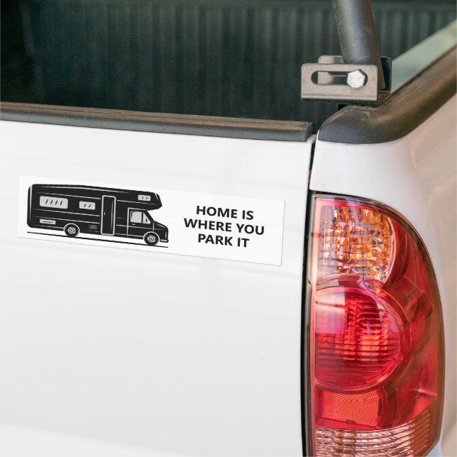 Custom text Camper Van Bumper Sticker (On Truck)