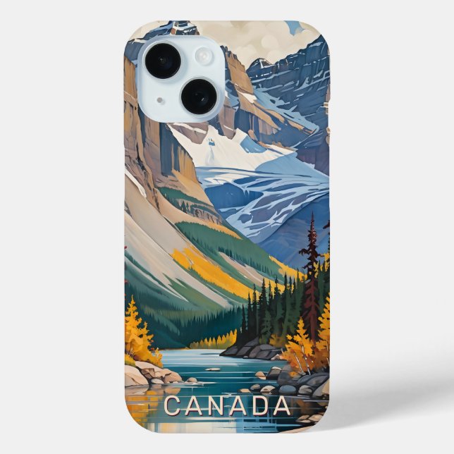 Custom Text Canada Travel Poster Case-Mate iPhone Case (Back)