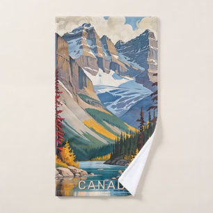 Custom Text Canada Travel Poster Hand Towel