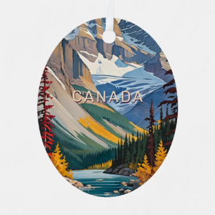 Custom Text Canada Travel Poster Metal Tree Decoration