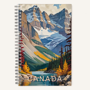 Custom Text Canada Travel Poster Notebook