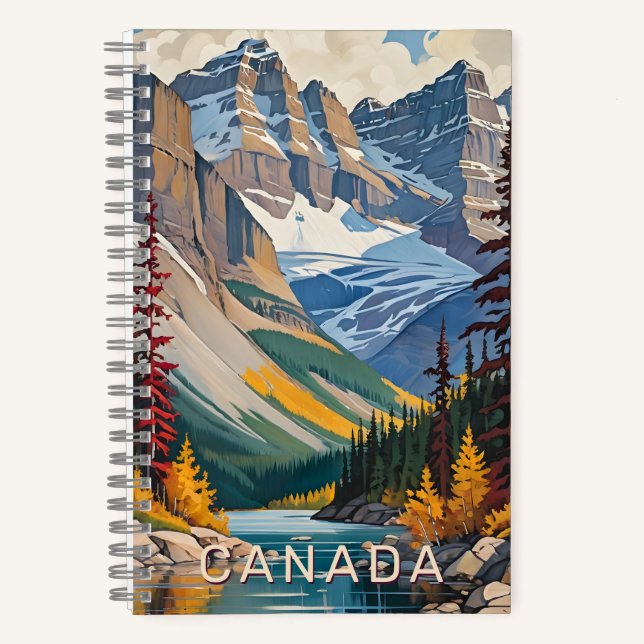 Custom Text Canada Travel Poster Notebook (Front)