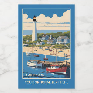 Custom Text Cape Cod Massachusetts Food Label