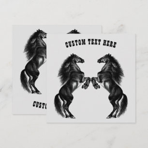 Custom Text Card - Black Wild Horses