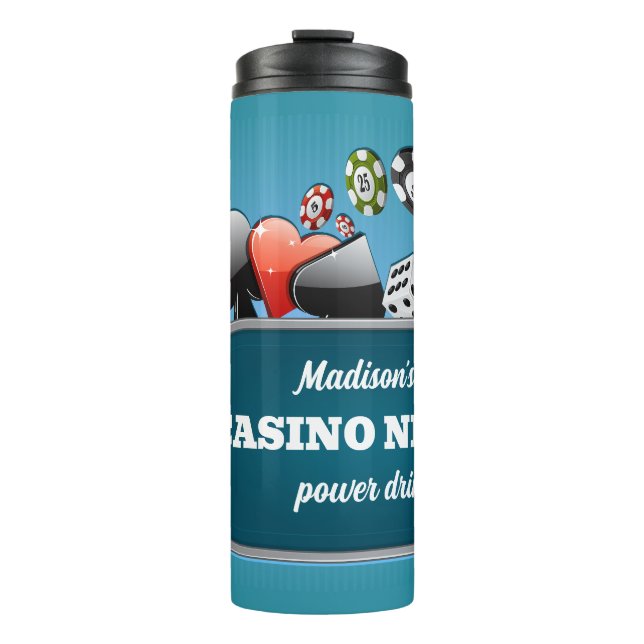 Custom Text Casino / Poker Thermal Tumbler (Front)