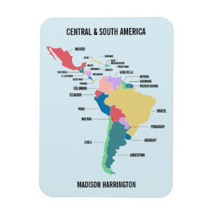 Custom Text Central & South America Magnet