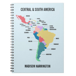 Custom Text Central & South America Notebook