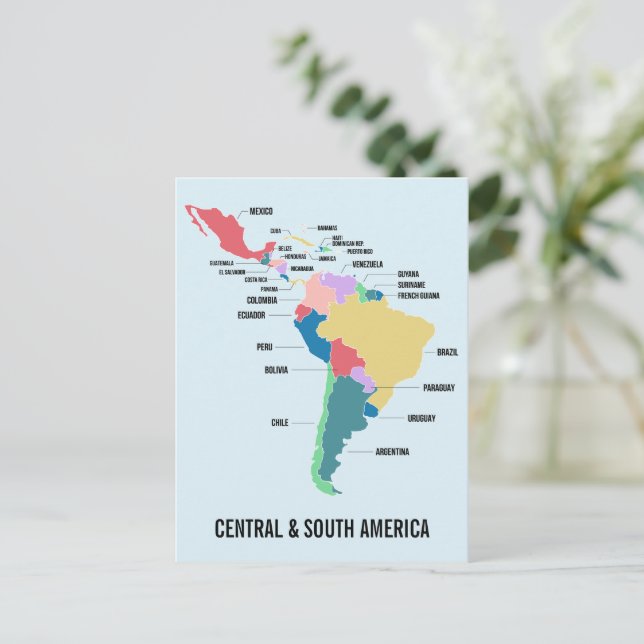 Custom Text Central & South America Postcard (Standing Front)
