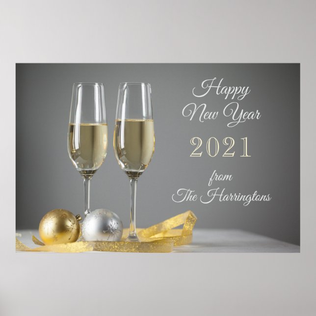 Custom text Champaign Party poster (Front)